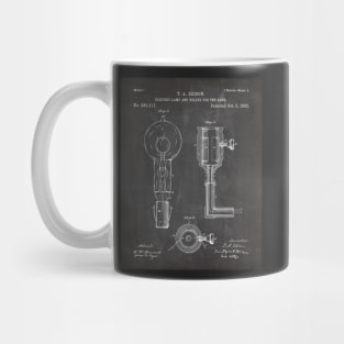 Light Bulb Patent - Edison Invention Industrial Design Art - Black Chalkboard Mug